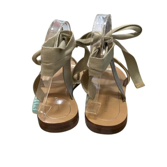 Sarah Flint Grear Ankle Wrap Tie Sandals Handmade in Italy Size 9 - Picture 4 of 9